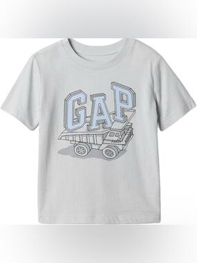 GAP Toddler Truck Graphic Tee & Shorts Set - Light Gray 2T
